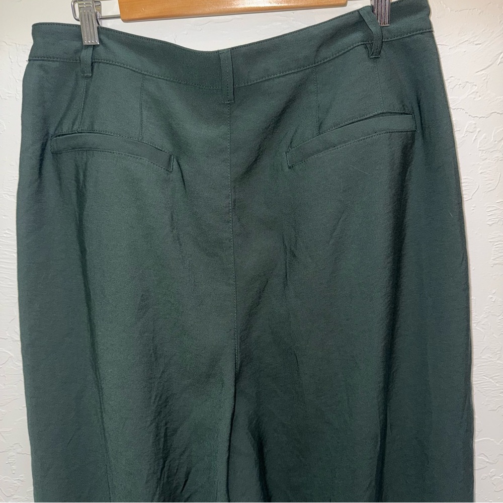Madewell High-Rise Pleated Cropped Wide-Leg Pants in Forest Green - Picture 9 of 14